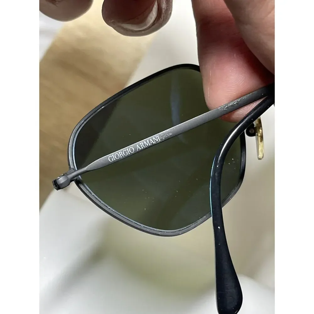 Authentic VTG Giorgio Armani 619 706 Large 140 with 100% UV Green Lenses 90s EUC
